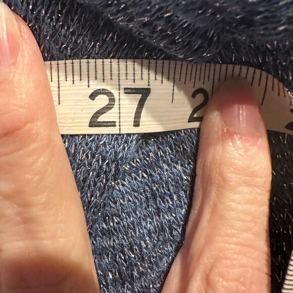 Chico's Size 3 Extra Large Lightweight Sweater Detachable Cowl neck Blue Silver - Picture 5 of 9